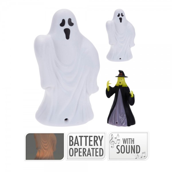 Figura de Halloween con Luz LED y Sonido · 14 cm · Modelos Variados