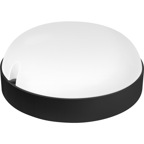 Aplique led redondo negro ip65 12w.3cct