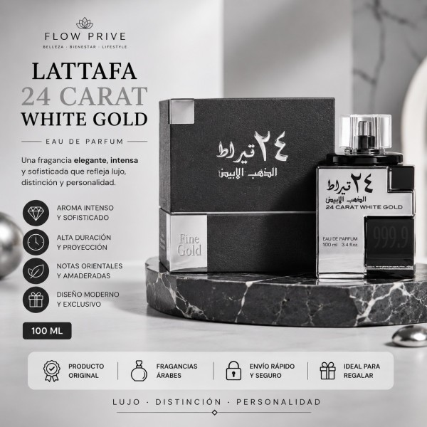 Perfume árabe Lattafa 24 Carat White Gold 100 ml